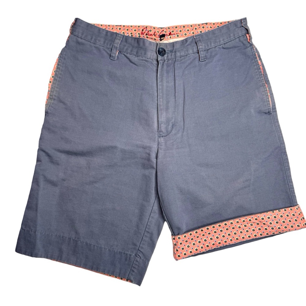 Robert Graham Flat Front Chino Shorts 30 Pink Flip Cuff Preppy Classic Pride
